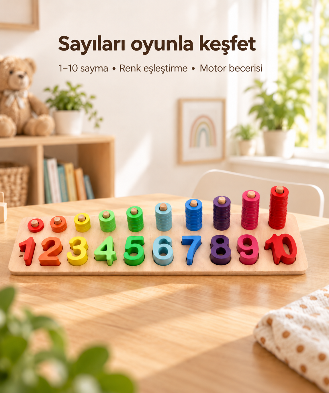 Montessori Sayı Diziliş ve Eşleme Tablası