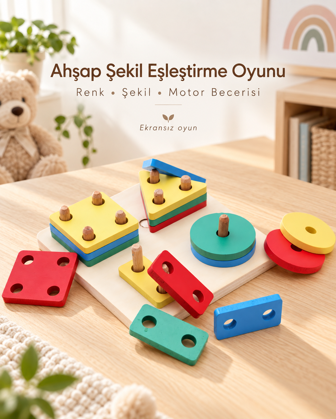 Ahşap Şekil Eşleştirme Oyunu