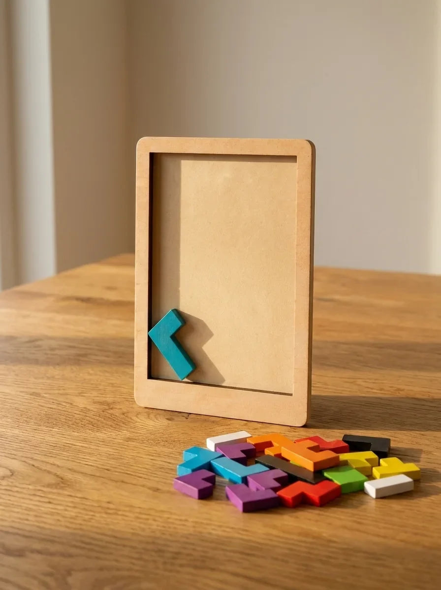 Ahşap tetris blok puzzle, 42 parça