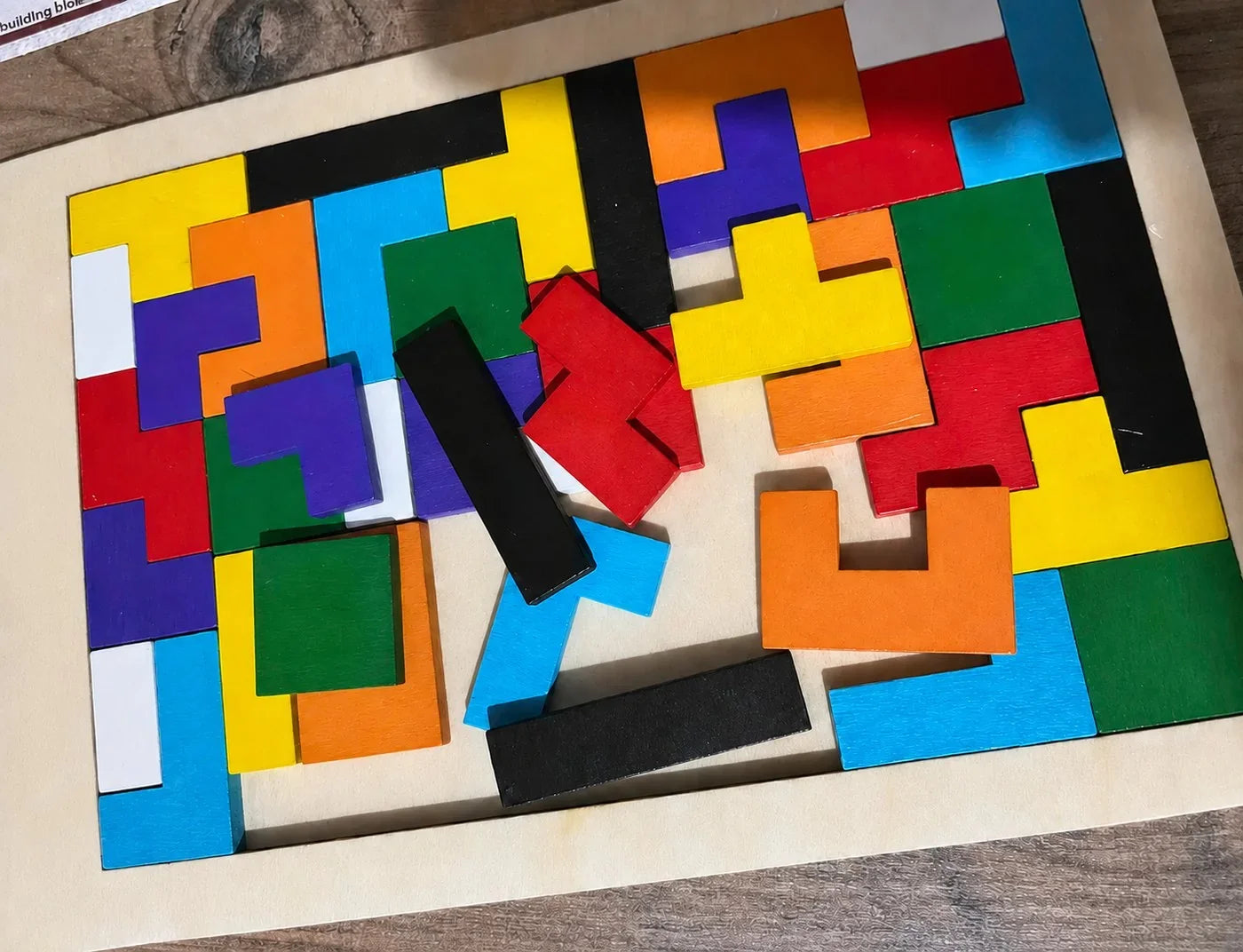 Ahşap tetris blok puzzle, 42 parça